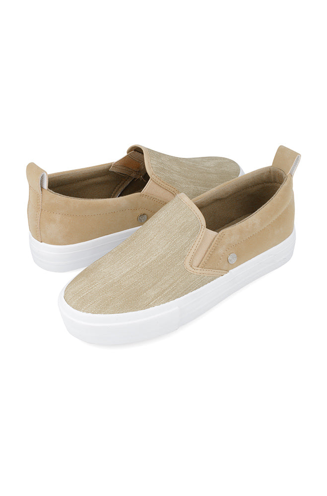 Gemima Pu Denim Upper Slip On Gusset _ 161111 _ Beige