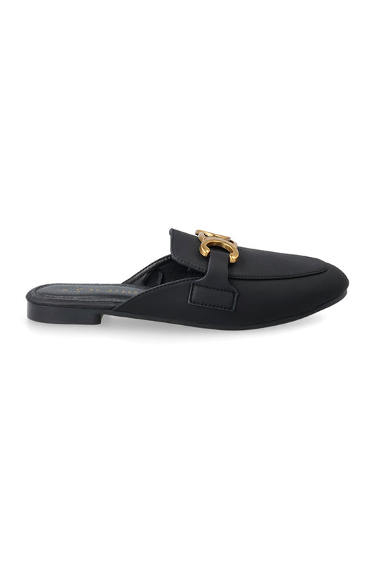 Margot Mule With Brass Trim _ 161193 _ Black
