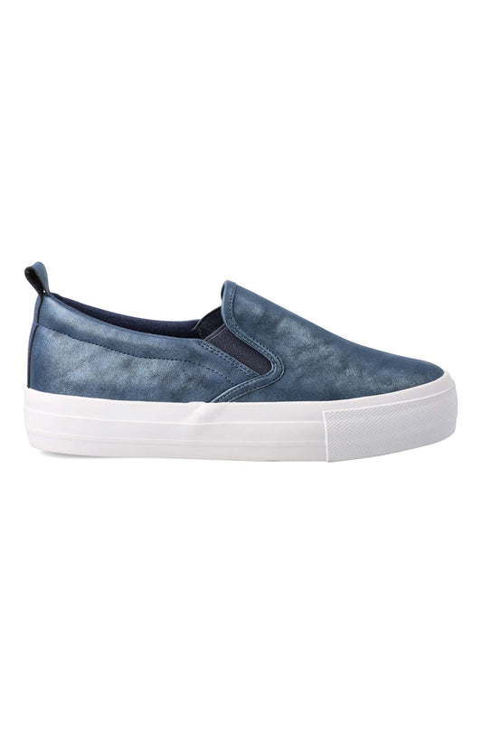 Jemima Shimmer Gusset Sneaker _ 161200 _ Blue