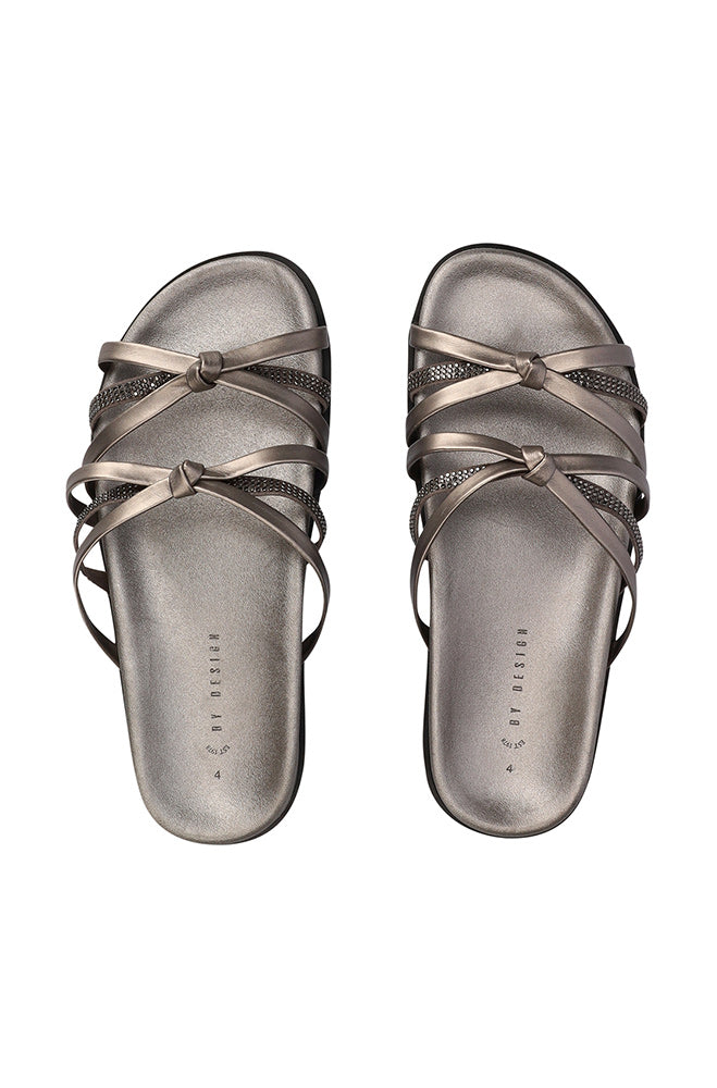 Diamante Knotted Strap Comfort _ 161283 _ Pewter