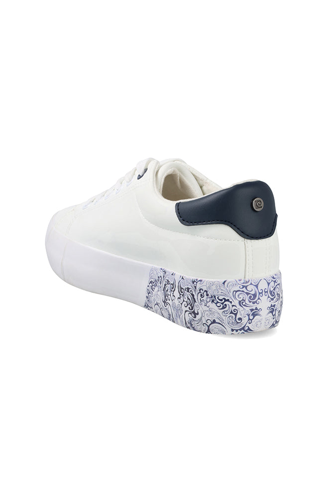 Pierre Cardin Lace Print Sneaker _ 161641 _ White