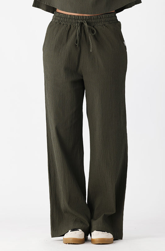 MORGAN WIDE LEG ELASTICATED TROUSER _ 162075 _ Fatigue