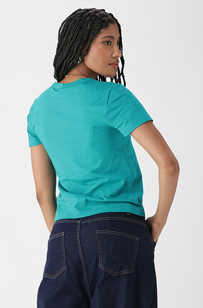 Candice Crew Neck Tee _ 162192 _ Teal