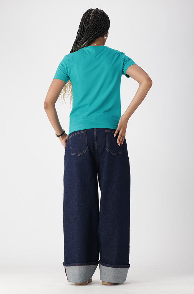 Candice Crew Neck Tee _ 162192 _ Teal