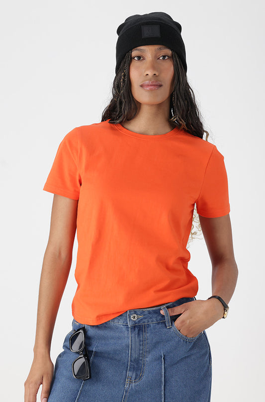 Candice Crew Neck Tee _ 162195 _ Orange