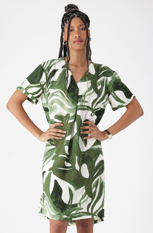 CARLA TEXTURED PORTOFINO SHIFT DRESS  _ 162618 _ Green