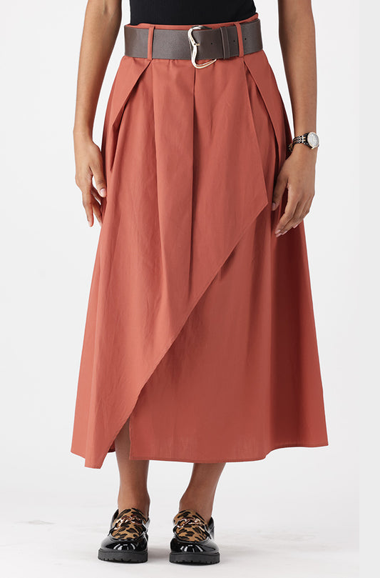 JESSIE BELTED SKIRT  _ 162639 _ Rust