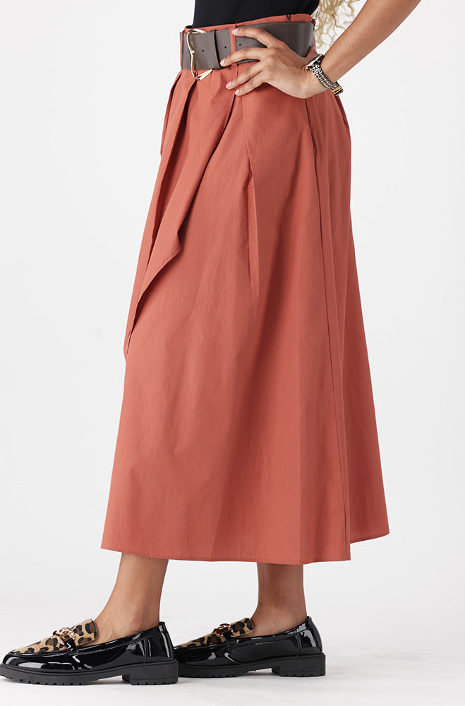 JESSIE BELTED SKIRT  _ 162639 _ Rust