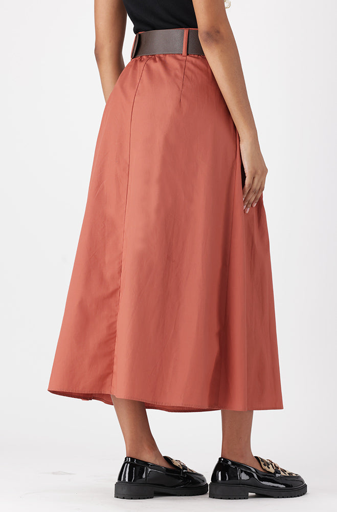 JESSIE BELTED SKIRT  _ 162639 _ Rust