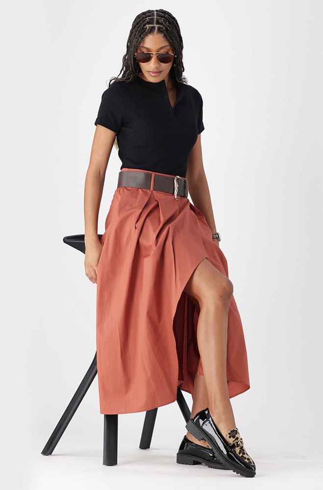 JESSIE BELTED SKIRT  _ 162639 _ Rust