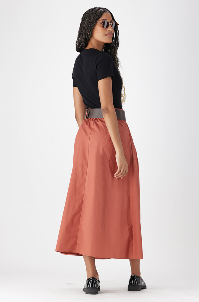 JESSIE BELTED SKIRT  _ 162639 _ Rust