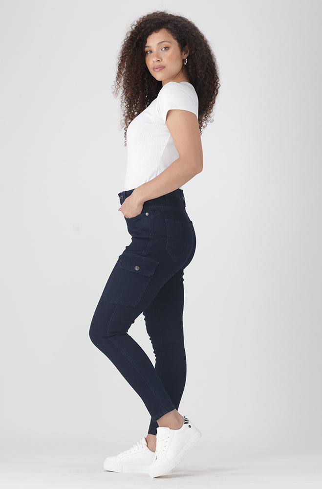 Janae Hi-Rise Utility Skinny _ 162737 _ Dark Wash