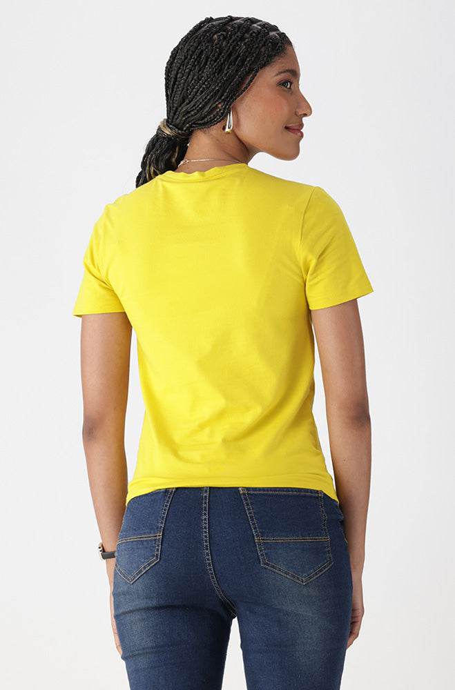 Candice Crew Neck Tee _ 163346 _ Yellow