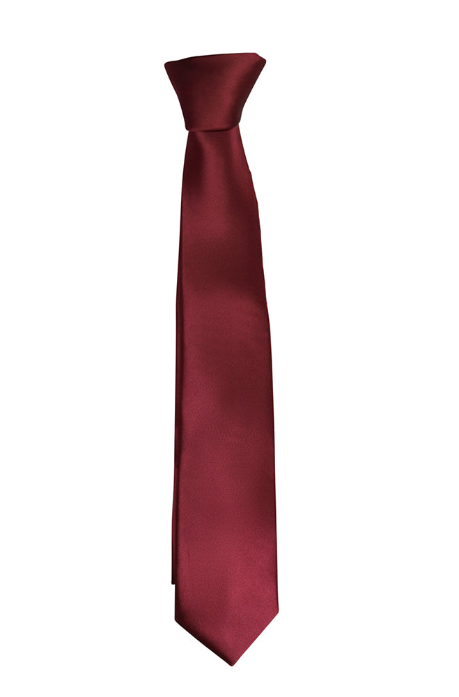 BURG TIE SET INCL TIE-BAR AND POCKET SQUARE - BURGUNDY