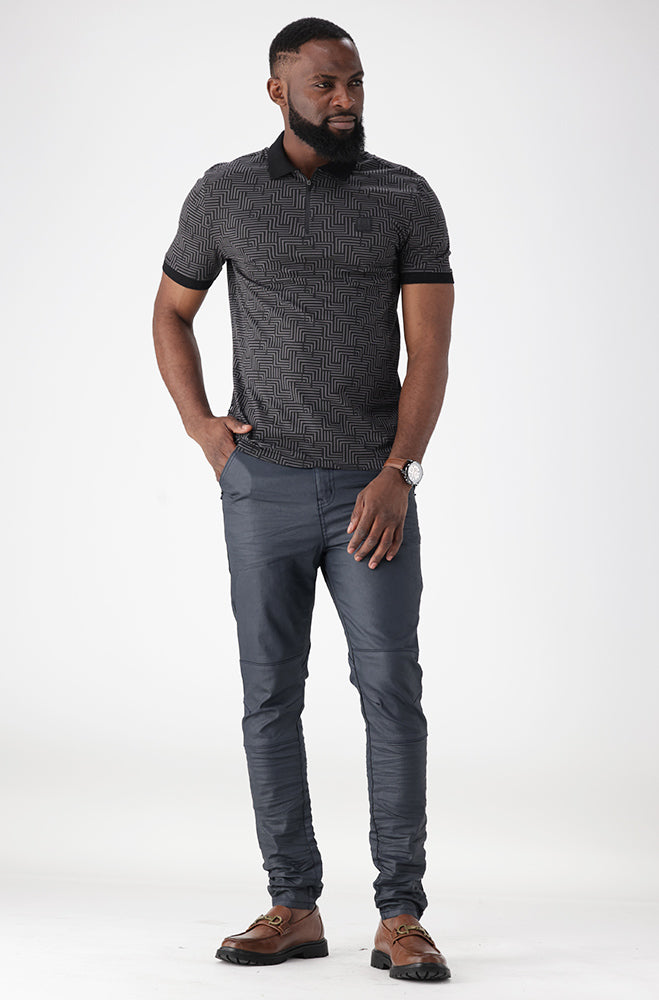 Pebbled Tapered Fit Denim _ 164215 _ Blue