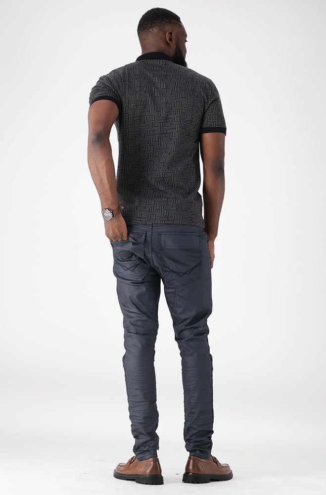 Pebbled Tapered Fit Denim _ 164215 _ Blue