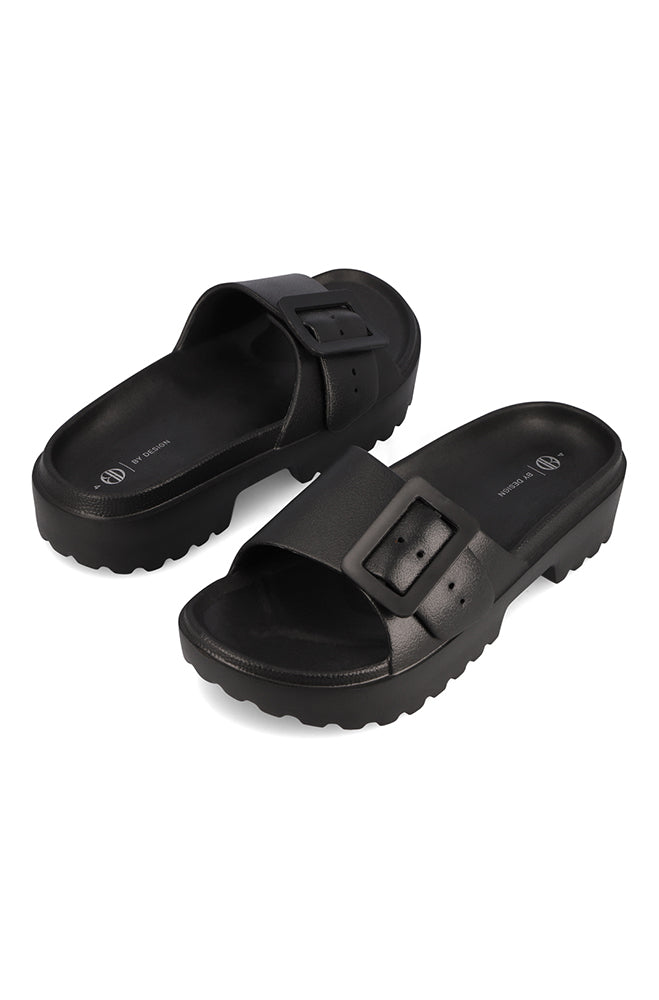 Ilana Buckle Band Moulded Slide _ 164361 _ Black