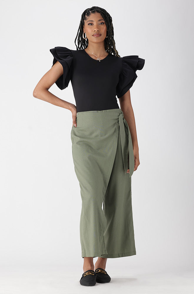 MELODY WRAP PANTS  _ 165052 _ Green