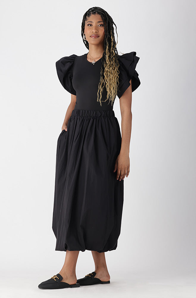 Romy Bubble Hem Skirt _ 165054 _ Black