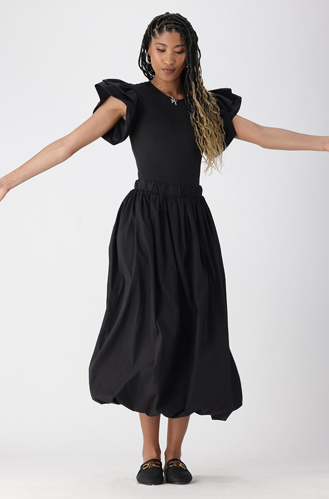 Romy Bubble Hem Skirt _ 165054 _ Black