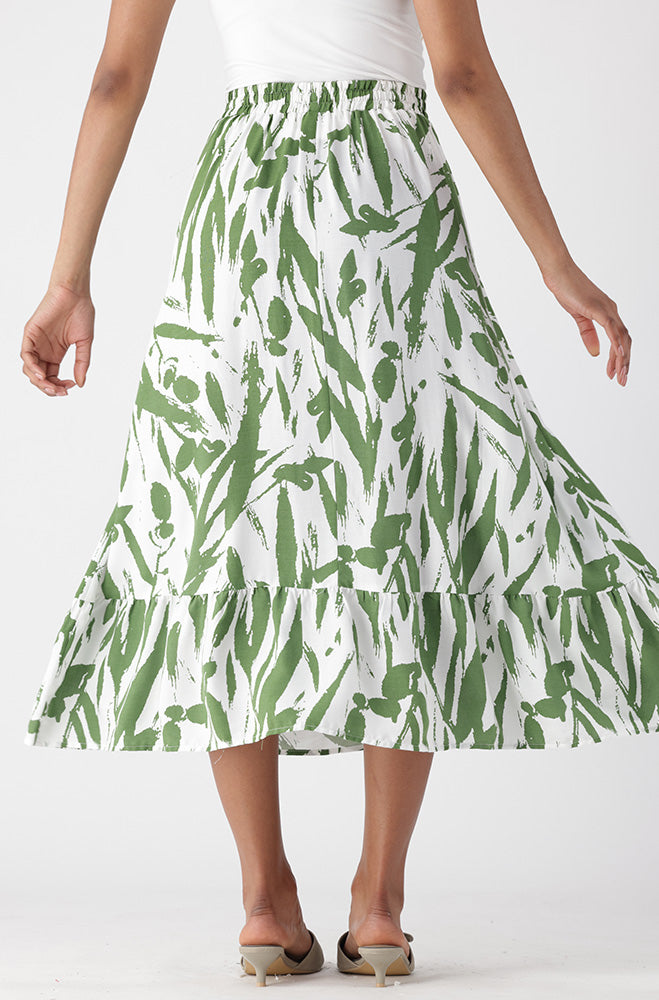 Pia Tiered Skirt _ 165055 _ Green