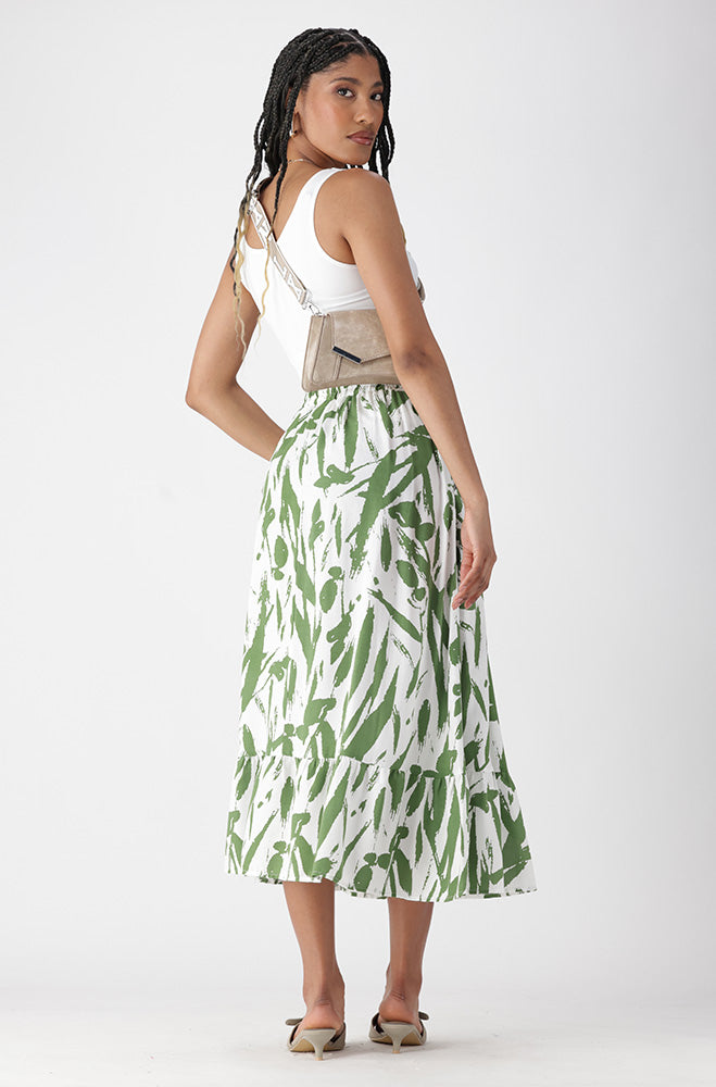 Pia Tiered Skirt _ 165055 _ Green