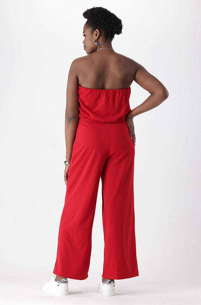Logan Bandeau Jumpsuit _ 165162 _ Red