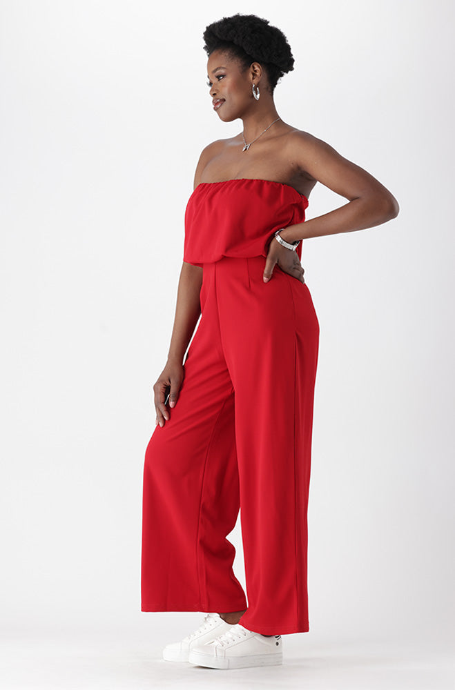 Logan Bandeau Jumpsuit _ 165162 _ Red