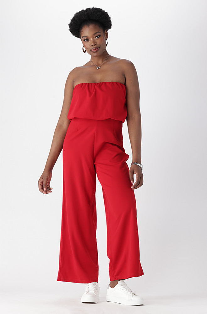 Logan Bandeau Jumpsuit _ 165162 _ Red