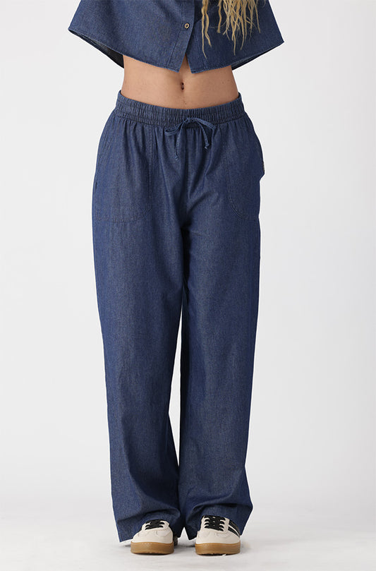 ENYA CHAMBRAY PANTS  _ 166228 _ Dark Wash