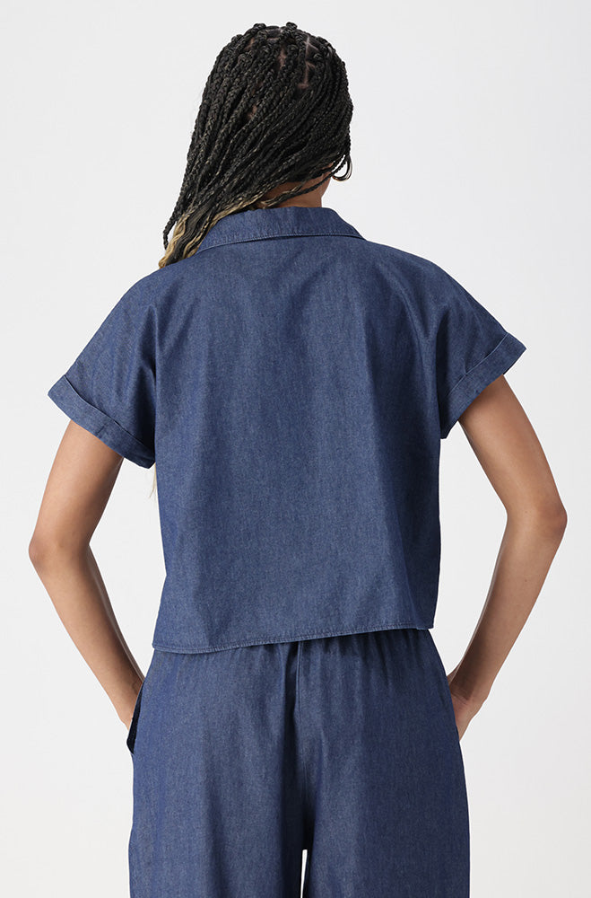 VIVIAN CHAMBRAY SHIRT _ 166235 _ Dark Wash