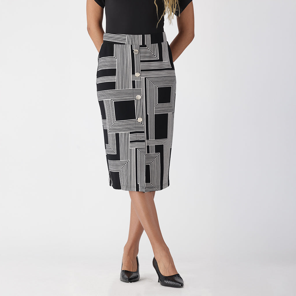 Dunns Clothing | Leah Button Pencil Skirt | R149