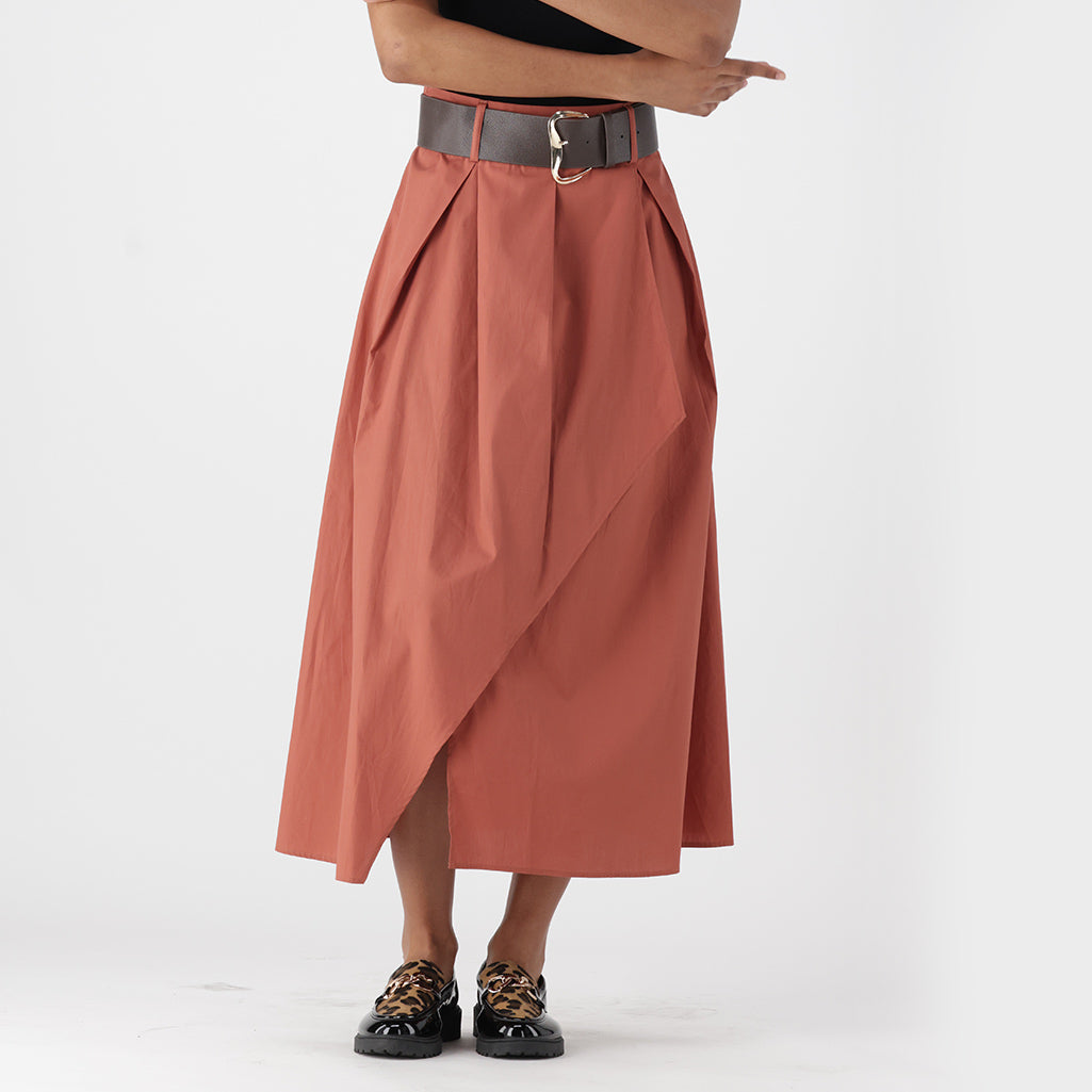 Ladies | Jessie Belted Skirt _ 162639 Rust Skirts
