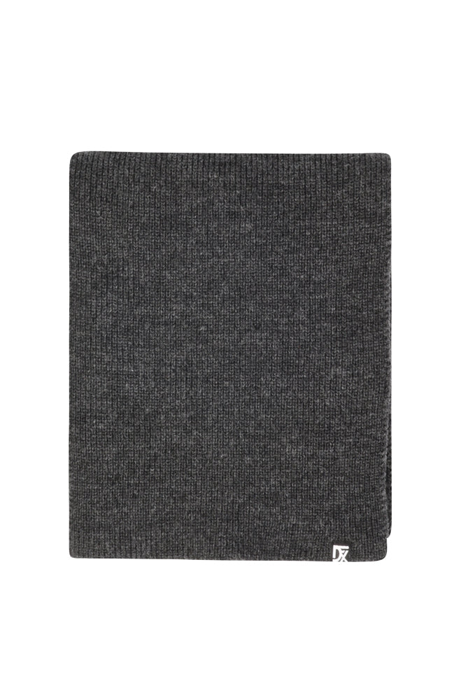 HALE CHUNKY KNITTED BEANIE AND SCARF SET - CHARCOAL MEL