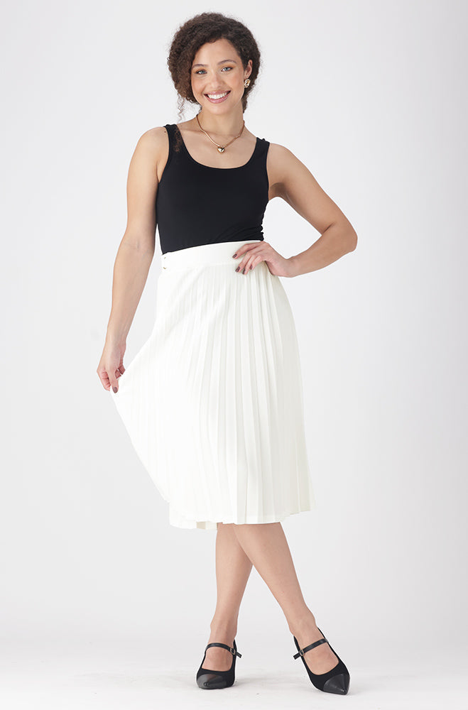 Dunns Clothing | Emilia Pleated Midi Skirt _ 157684 _ Milk | R199