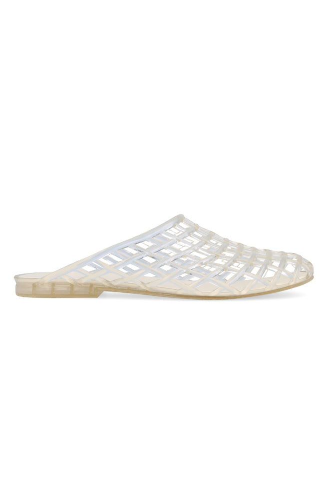 Cloe Woven caged jelly slip in mule
