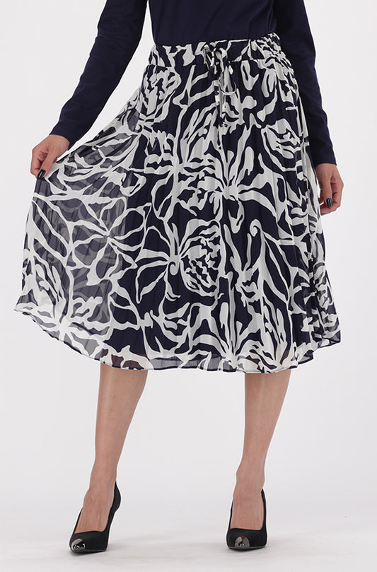 IRIS FLORAL PLEATED SKIRT