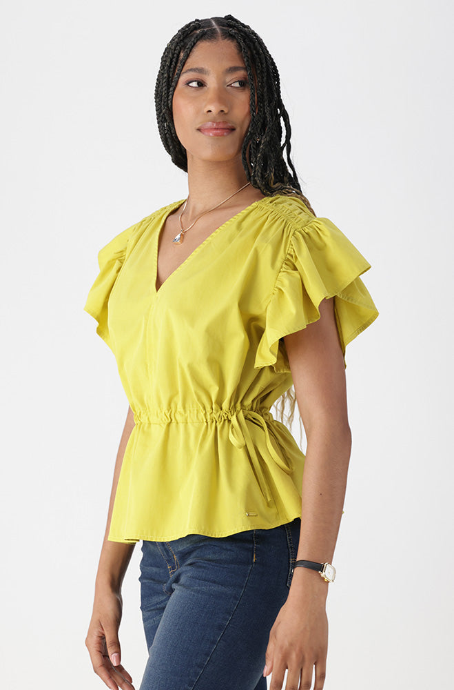 Ladies | Mia Flutter Sleeve Top Blouses