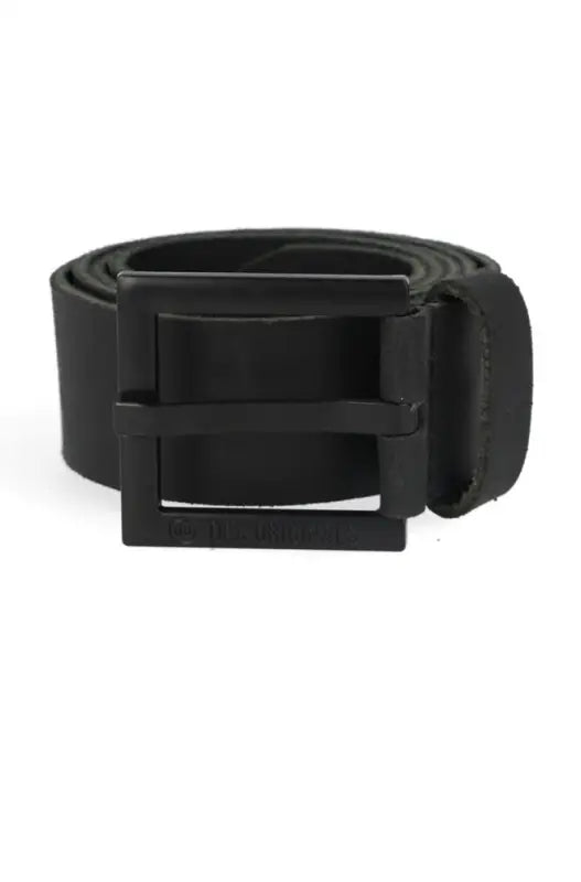 A black fabric belt with a matte black metal buckle.