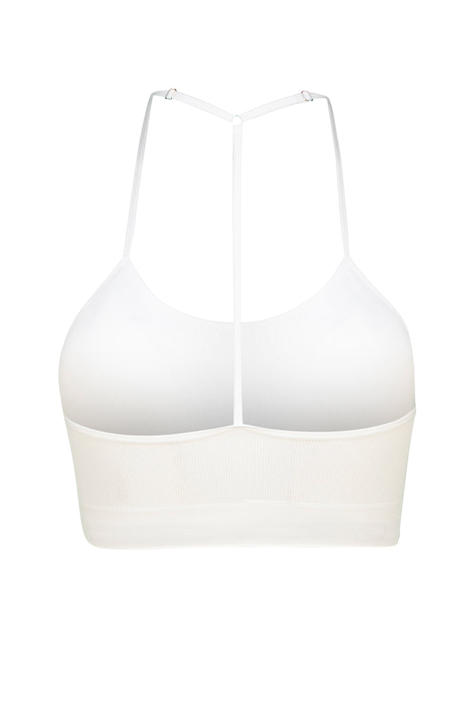 Cece Seamfree Ribbed  Bra Top _ 163715 _ White