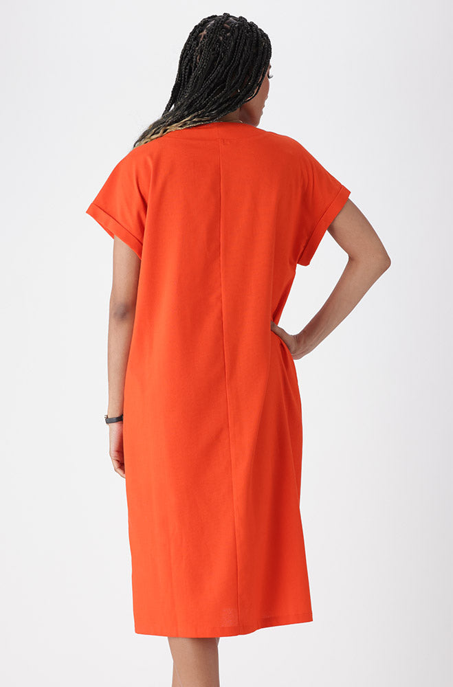 Ladies | Penelope Portofino Linen Blend Dress _ 163319 Orange Dresses