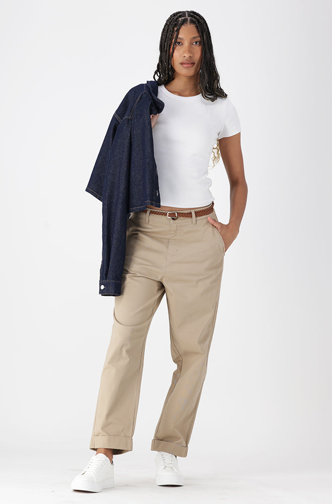 CORA BELTED CHINO_ 162067 _ Stone