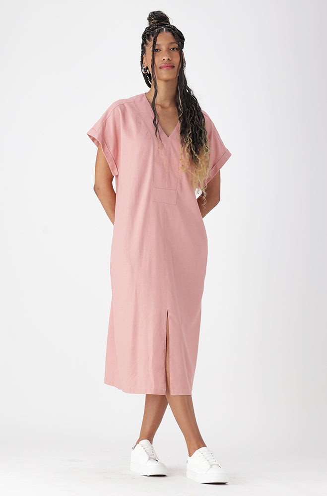 PENELOPE PORTOFINO  LINEN BLEND  DRESS _ 162122 _ Pink