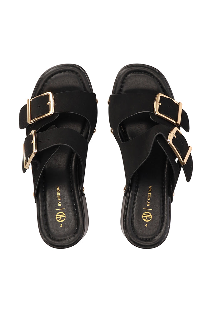 Ava Buckle detail clog wedge