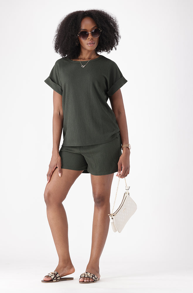 NAVINA TEXTURED SHORTS