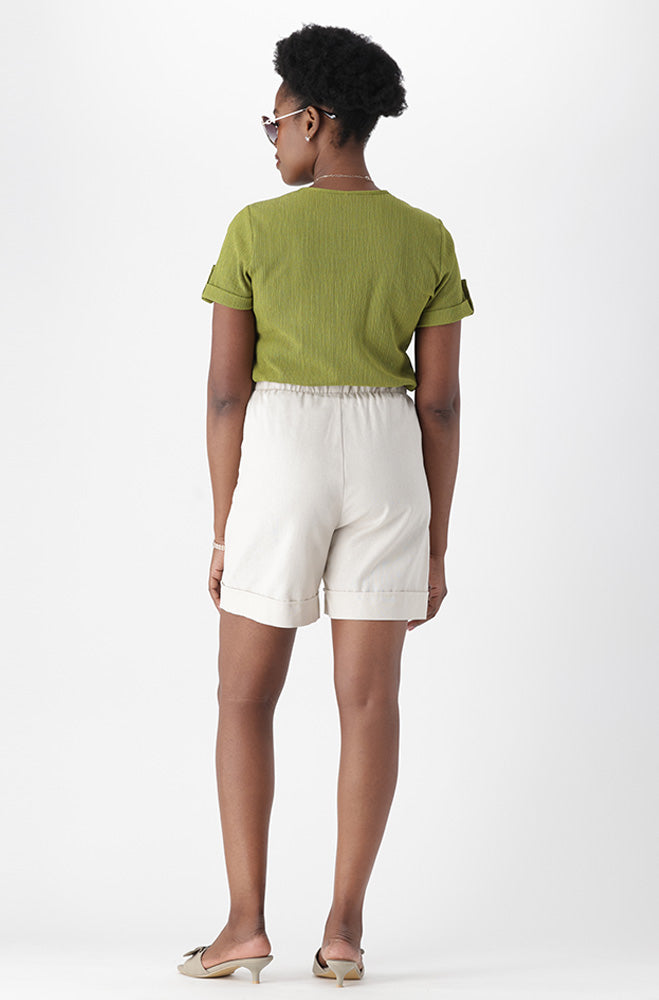 ESME KNIT AND WOVEN COMBO TOP