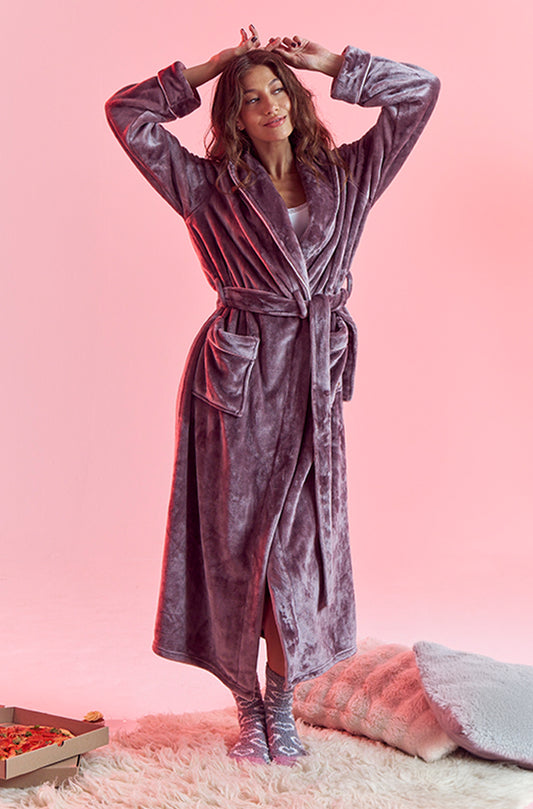 SHAWL COLLAR WRAP GOWN