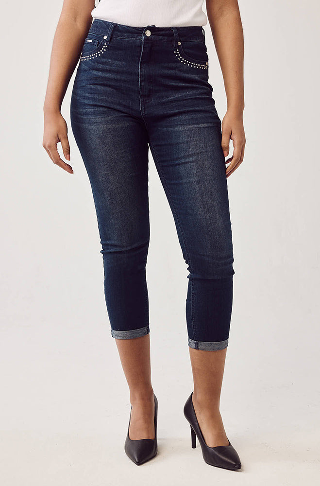 Colbie High Rise Cropped Denim _ 151314 _ Dark Wash