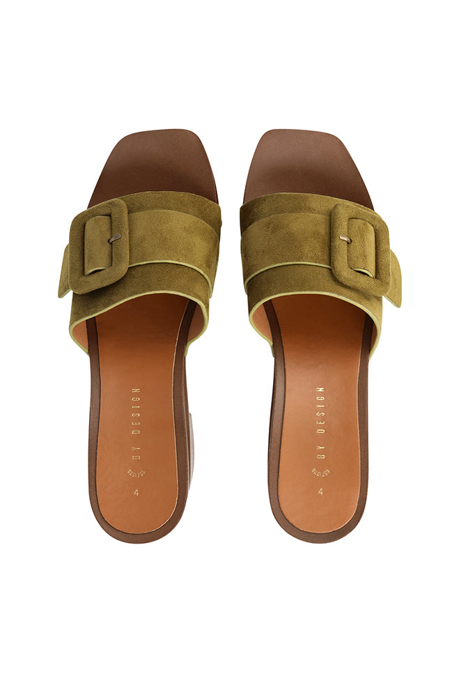Daphene Buckle Mule _ 161725 _ Green