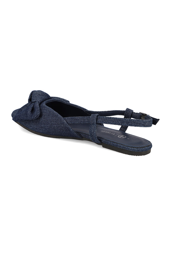 Footwear | Kaylee Denim Bow Slingback Pump Flats